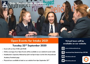 2020 09 21 13 32 37 Ortu HSB Open Evening Advert 2020 2021 297x210 web version2
